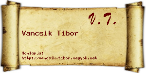 Vancsik Tibor névjegykártya